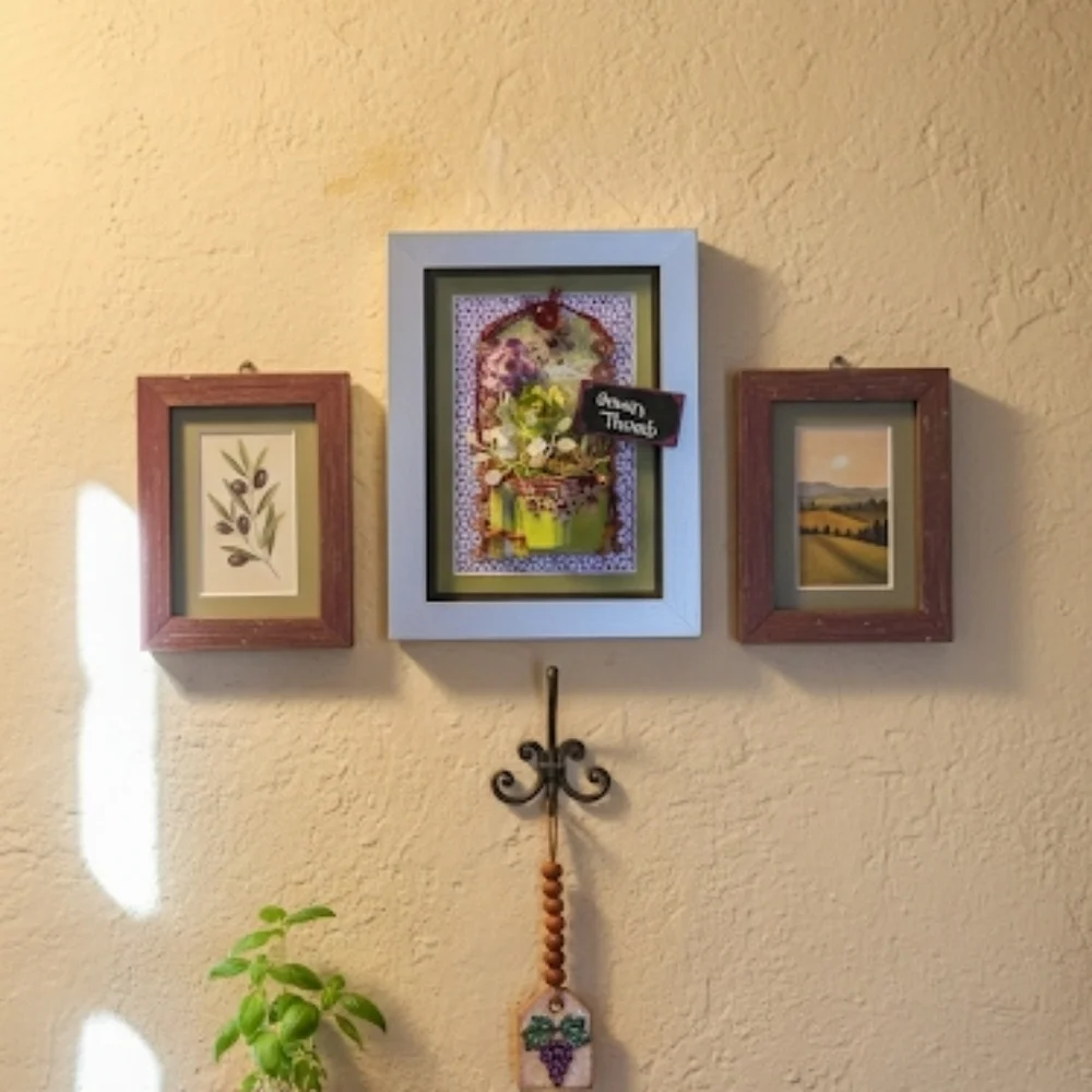 Handcrafted 3D Framed approx (7.5 x 9) GardenFloral Design.Home Decor or gift it